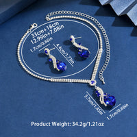 Ladies' fashionable peach heart design necklace earrings jewelry set suitable for daily wear and holiday gifts