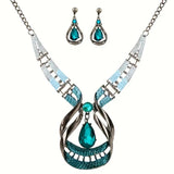 Geometry Fashion Metal Jewelry Set Necklace Earring For Woman New Boho Maxi Statement Collar Jewelry Necklace