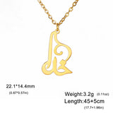 Jeshayuan Iranian Farsi God Necklace for Women Persian Calligraphy Love Pendant Mythology Symbol Amulet Stainless Steel Jewelry