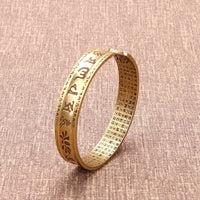 Vintage Buddhist Heart Sutra Cuff Bracelets Men's Six Character True Word Adjustable Bangles Religious Wish Talisman Jewelry