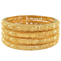 Anniyo 4PCS/Lot Ethiopian Bride Bangle for Women Gold Color Wholesale Dubai Bracelet African Arab Jewelry Fancy  @086106