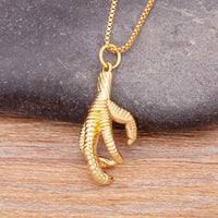 Nidin Gold Plated Gothic Witch Retro and Eagle Claw Pendant Necklace Charm Personalized Jewelry New Fashion Party Birthday Gift