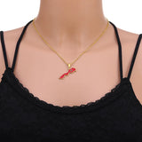 Morocco map pendant stainless steel necklace famous ethnic style female niche design sense of light luxury geometric drip oil je