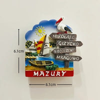 Poland 3D Fridge Magnets Tourism Souvenir Resin Refrigerator Magnets Sticker Collection Handicraft Gift Home Decoration Articles