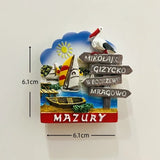 Poland 3D Fridge Magnets Tourism Souvenir Resin Refrigerator Magnets Sticker Collection Handicraft Gift Home Decoration Articles