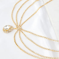 2024 Trend Bohemian Style Fashion Droplets Shine Rhinestone Headwear Wedding Bride Hair Chain And Ornamental Chain