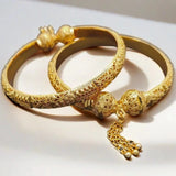 Luxury Dubai 24k Real Gold Plated Women's Bracelet Designer Copper Charm Bangles Indian Jewelry Accessories Gifts Trends 2025