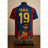Yamal #19 Cartoon Portrait Football Tee – Anime Style Special Design Soccer Shirt, Breathable Oversized Fanwear