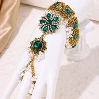 Middle Easten Popular Flower Bracelets Alloy With Turquoise Ring One-piece Bracelets Bohemian Style Handmade Jewelry