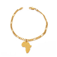 Anniyo 21cm Africa Map Bracelet Chain for Women Men Choker Chain Gold Color African Charm Bangles Jewelry Hand Chains #210906
