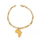 Anniyo 21cm Africa Map Bracelet Chain for Women Men Choker Chain Gold Color African Charm Bangles Jewelry Hand Chains #210906