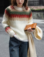 Christmas Red Sweater 2025 Autumn and Winter New Lazy Wind Thick Retro Design Knitted Pullover Winter Clothes Women