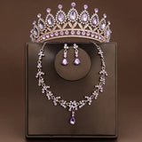 4 Pcs/Set Baroque Rhinestone Bridal Jewelry Set for Brides Wedding Headpieces Ladies Event Evening Ball Accessories