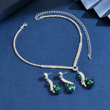 Ladies' fashionable peach heart design necklace earrings jewelry set suitable for daily wear and holiday gifts