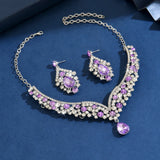 Ladies' fashionable design necklace earrings jewelry set suitable for daily wear, wedding parties, holiday gifts