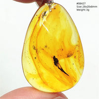 Natural Insect Amber Water Drop Pendant Flower Yellow Amber Insect Necklace Baltic Women Men Jewelry Stone AAAAAAA