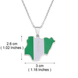 Anniyo 3CM Nigeria Map Flag Pendant Necklaces Nigerian Maps Jewelry National Day Gifts @120762