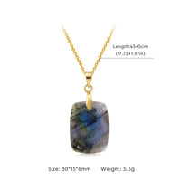 Fashion Natural Labradorite Necklace Pendant Triangle Round Teardrop and Other Ladies Friendship Mother Gift Necklace Jewelry