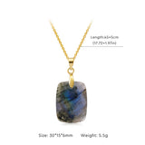 Fashion Natural Labradorite Necklace Pendant Triangle Round Teardrop and Other Ladies Friendship Mother Gift Necklace Jewelry