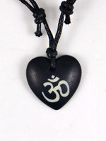 AUM OM Ohm Hindu Buddhist Hinduism Yoga India yak bone Carving Pendant Necklace Amulet Lucky Gift Tribal Fashion Jewelry