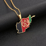 New stainless steel Stainless steel Afghanistan map necklace couple style famous style pop personality dripping titanium steel a
