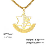 Dreamtimes Hebrew Star of David Necklaces Stainless Steel Hollow Hexagonal Star Necklace Box Chain Magen Jewish Chain Jewelry