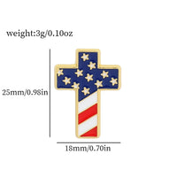 American Flag Series Brooch Flag Cross Metal Enamel Badge Clothing Backpack Lapel Pin Jewelry Accessories Gift