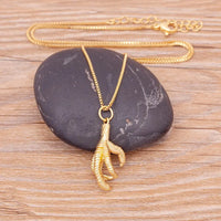 Nidin Gold Plated Gothic Witch Retro and Eagle Claw Pendant Necklace Charm Personalized Jewelry New Fashion Party Birthday Gift