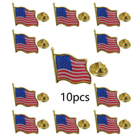 10/20/100pcs American Flag Waving Lapel Pins United States USA Badge Pin Patriotic Enamel Suit Jacket brooches