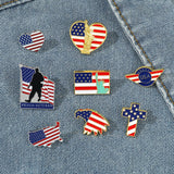 American Flag Series Brooch Flag Cross Metal Enamel Badge Clothing Backpack Lapel Pin Jewelry Accessories Gift