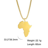 Africa Map Pendant Necklace Africa Map Necklaces for Women Stainless Steel Men Africa Continent Necklace Africa Map Jewelry