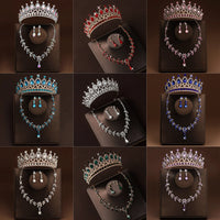 4 Pcs/Set Baroque Rhinestone Bridal Jewelry Set for Brides Wedding Headpieces Ladies Event Evening Ball Accessories