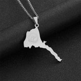 Charm Eritrea Map Flag Pendant Thin Necklaces for Women Girls Silver Color/Gold Jewelry African Map of Eritrean Ethnic Gifts