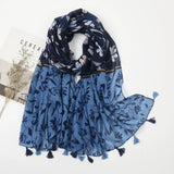 Ethnic Printed Cotton Hijab Viscose Tassels Scarf For Muslim Woman Hijabs Shawls Lady Soft Long Wraps Islim Headband Turban