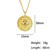 Dawapara Money Talisman of Mammon Pendant Necklace Wealth Abundance Amulet Spiritual Jewelry Stainless Steel Necklace