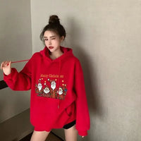 New Year Sweater Christmas Rainbow Long Sweater Autumn and Winter New Lazy Three-dimensional Hooded Cartoon Loose Thick Sweater