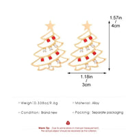 Christmas Colored Zircon Christmas Tree Simple and Fashionable Women's Earrings Creative Jewelry Holiday Gift