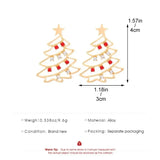 Christmas Colored Zircon Christmas Tree Simple and Fashionable Women's Earrings Creative Jewelry Holiday Gift