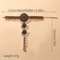 Ethnic Vintage Crystal Decoarion Bracelet For Women Bijoux Ethnic Handmade Metal Beads Tassel Hand Bracelets Jewellery