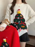 Red Christmas Pullover Sweater For Women In Autumn And Winter 2025 Women's Casual Versatile O Neck Knitted Sweater New Casual