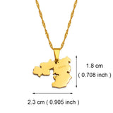 Anniyo Ethiopian Oromia Map Pendant Necklaces for Women Girl Ethiopia Jewelry #239221
