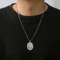 Jeshayuan 1pc Metatron's Cube Necklace Archangel Metatron Necklace Medal Pendant Protection Religious Amulet Jewelry For Men