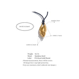 Yhpup 2024 Summer Stainless Steel Metal Conch Shell Leather Pendant Necklace for Women Statement Daily Gold Color Charm Jewelry