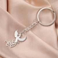 My Shape Phoenix Bird Keychains Stainless Steel Flying Animal Owl Eagle Wings Pendent Keyring for Car Backpack Amulet Jewelry