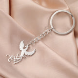 My Shape Phoenix Bird Keychains Stainless Steel Flying Animal Owl Eagle Wings Pendent Keyring for Car Backpack Amulet Jewelry