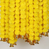5-50pcs Marigold Flower Garland For Decoration 5 ft Artificial Flowers Mexican Diwali Indian Wedding Party Pooja Day of The Dead