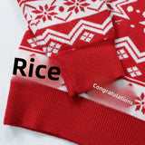New Spring Autumn Knitted Pullover Top Long Sleeve Base Layer Round Neck Parent-Child Sweater Christmas Elements Pulover Top