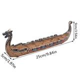 Dragon Boat Incense Stick Holder Burner Hand Carved Censer Ornaments Retro Incense Burners Traditional Design Home Decoration