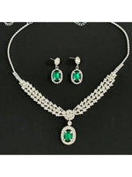 A set of women's jewelry set inlaid with rhinestones, fashionable, elegant and luxurious, suitable for parties and banquets