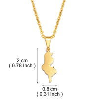Anniyo 2CM Tunisia Map Pendant Necklaces Stainless Steel North Africa Tunisienne Jewelry #005362